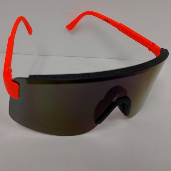 NWT TrueVintage Sports Blade Rimless Wrap around Adjustable NEON arms Sunglasses - Picture 3 of 6